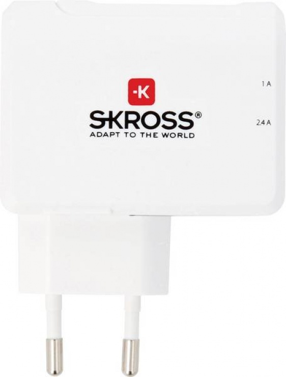 Imagine Incarcator priza cu 2 x USB 3.4A, Skross PSUP-USB-W234WE-SKRS