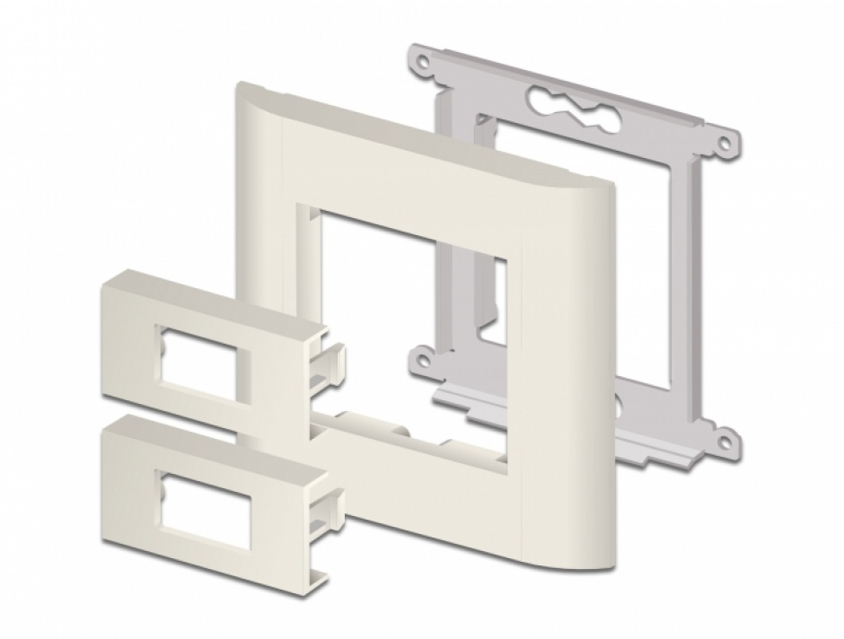 Imagine Set 10 placi pentru modul Easy 45 cu decupaj 12.5 x 21.5 mm / 45 x 22.5 mm Alb, Delock 81302