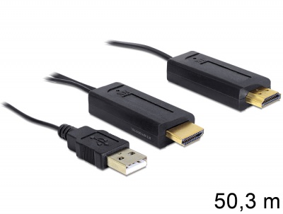 Imagine Cablu Fibra Optica High Speed HDMI cu Ethernet, 50m, Delock 83403