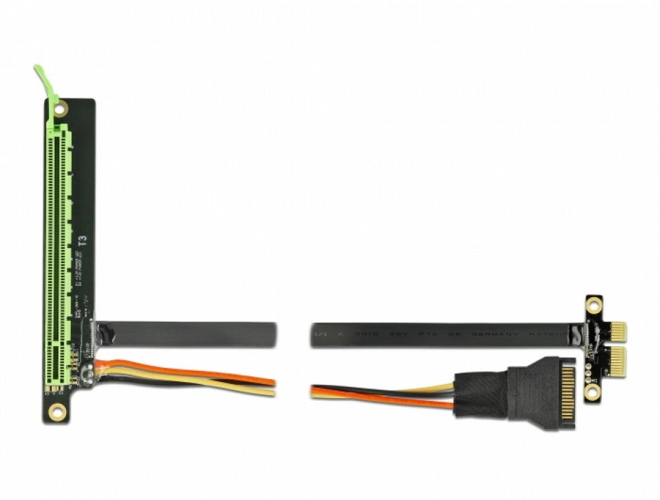 Imagine Riser Card PCI Express x1 la x16 + cablu flexibil 80cm, Delock 85763