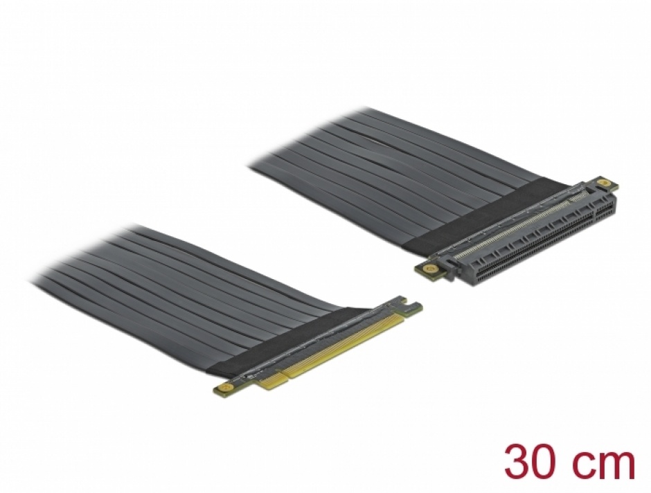 Imagine Riser Card PCI Express x16 la x16 + cablu flexibil 30cm, Delock 85764