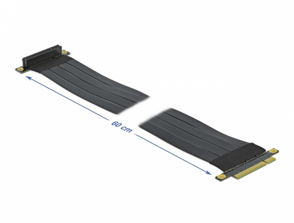 Imagine Riser Card PCI Express x8 la x8 + cablu flexibil 60cm, Delock 85767