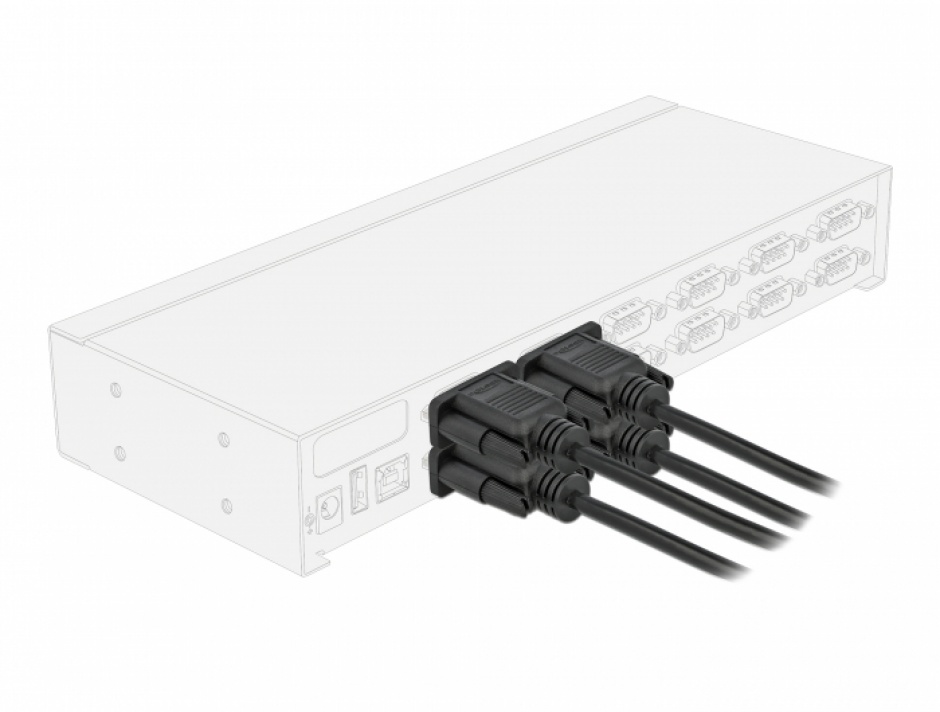 Imagine Cablu serial RS-232 Sub-D9 nullmodem M-M 10m Negru, Delock 86604