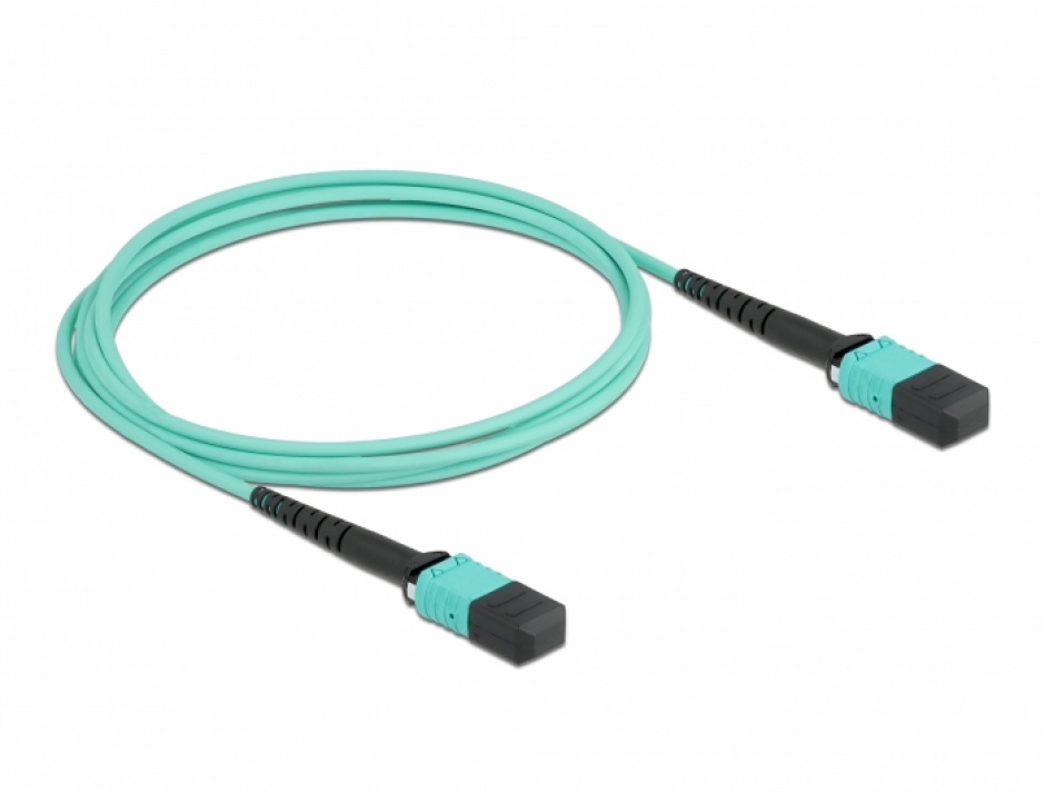 Imagine Cablu fibra optica MPO la MPO Polaritate B multi-mode OM4 2m, Delock 86957