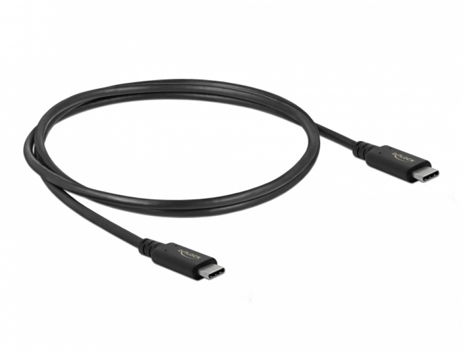 Imagine Cablu coaxial USB-C 4 (Gen 3x2) 8K60Hz/PD 100W/20V/5A T-T 0.8m, Delock 86979