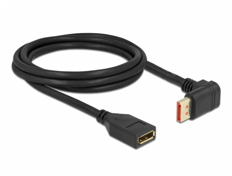 Imagine Cablu prelungitor Displayport 8K60Hz/4K240Hz HDR unghi sus/drept T-M 2m, Delock 87081