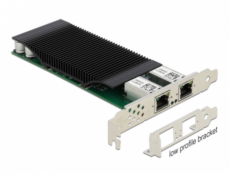 Imagine PCI Express x4 cu 2 x RJ45 Gigabit LAN PoE+ Intel i350, Delock 88500