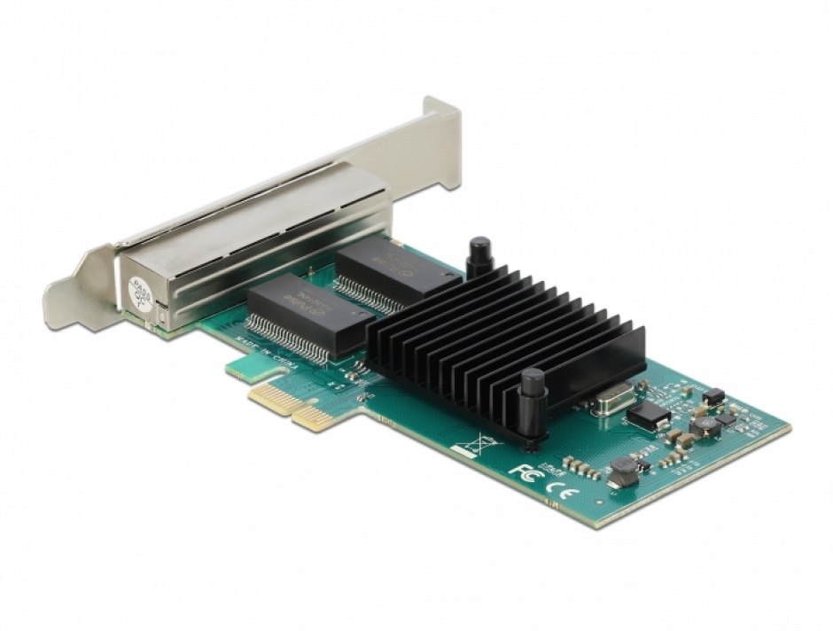 Imagine Placa PCI Express la 4 x Gigabit LAN Intel i350, Delock 88504