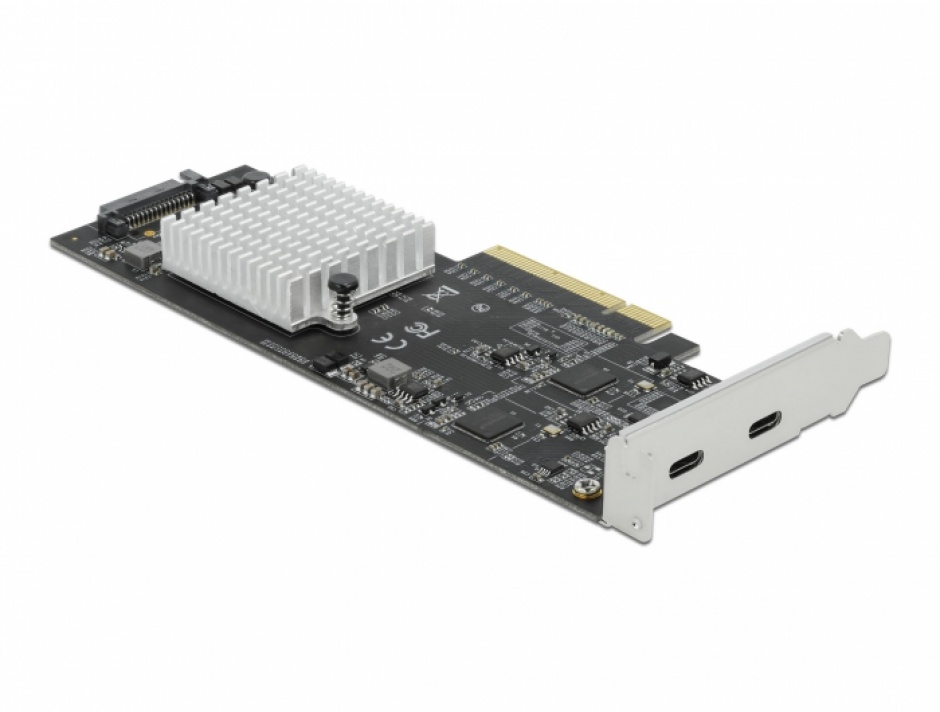 Imagine PCI Express cu 2 porturi externe SuperSpeed USB 20 Gbps (USB 3.2 Gen 2x2)-C Dual Channel LPFF, Deloc