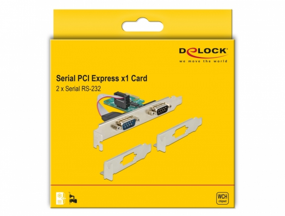 Imagine PCI Express la 2 x RS-232 serial, Delock 89918