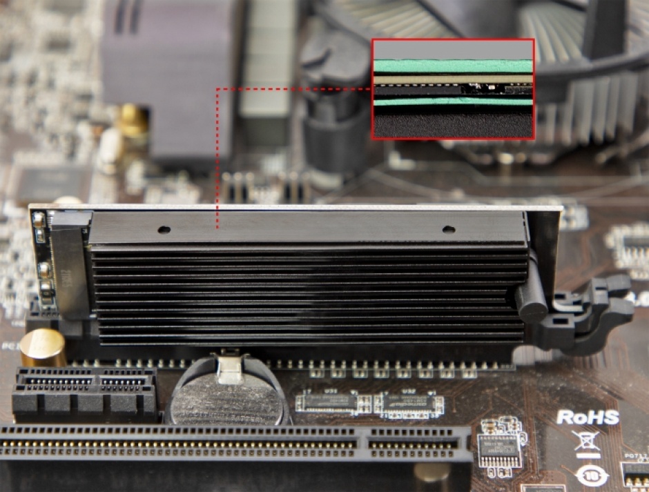 Imagine PCI Express la NVMe M.2 Key M (Server 1U) cu ventilator, Delock 90067