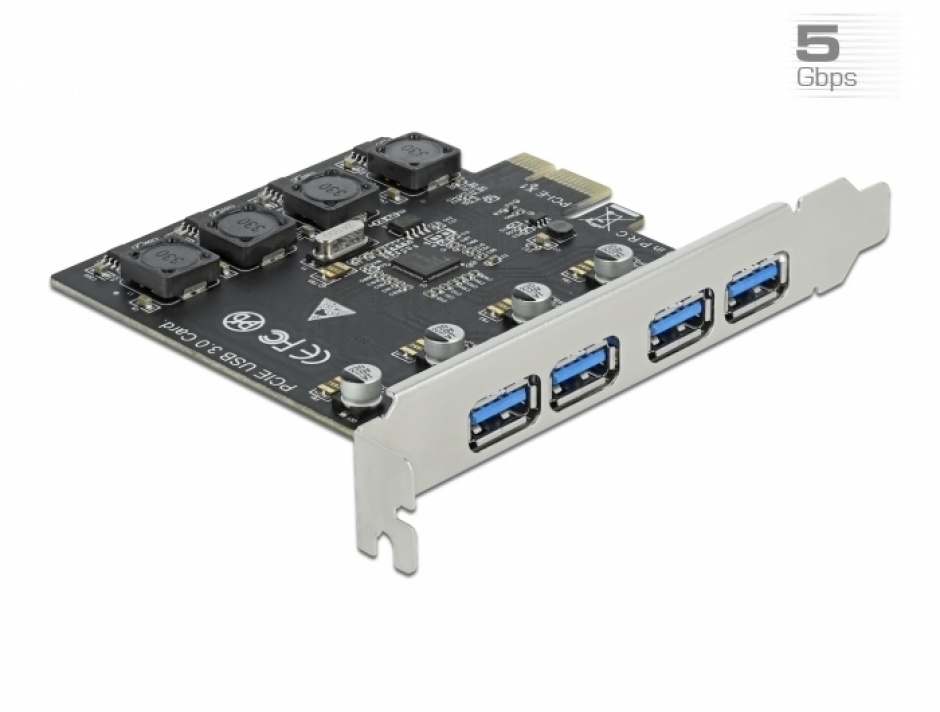 Imagine PCI Express x1 cu 4 x USB 3.2-A Gen 1, Delock 90509