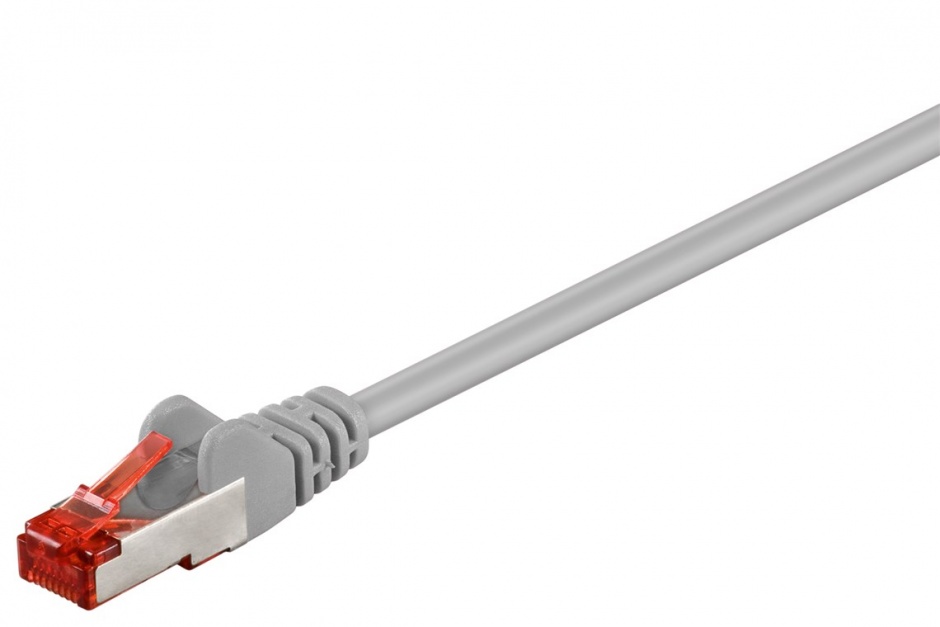 Imagine Cablu de retea RJ45 CAT 6 S/FTP (PiMF) 0.15m Gri, Goobay G92455