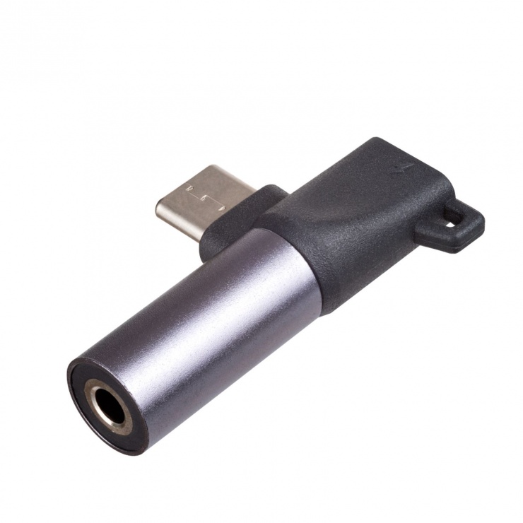 Imagine Adaptor USB type C la USB type C + jack 3.5mm T-M, AK-AD-62