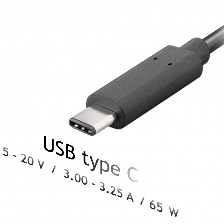 Imagine Incarcator notebook USB Type C 5-20V / 3-3.25A 65W 1.2m, AK-ND-70