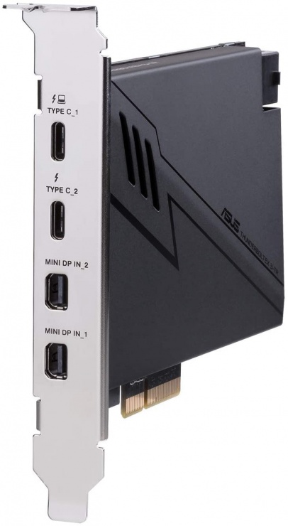 Imagine PCI Express cu 2 x USB type C/Thunderbolt 3 + 2 x Mini Displayport, ASUS THUNDERBOLTEX 3-TR