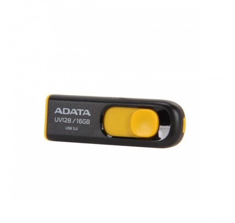Imagine Stick USB 3.1 16GB UV128 retractabil Negru/Galben, ADATA AUV128-16G-RBY