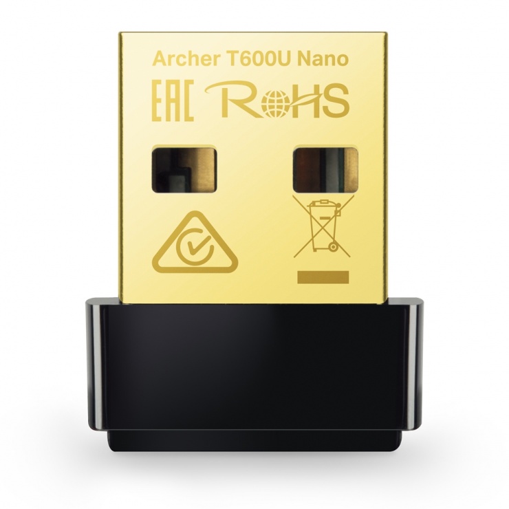 Imagine Adaptor USB Nano Wireless AC600, TP-LINK Archer T600U NANO
