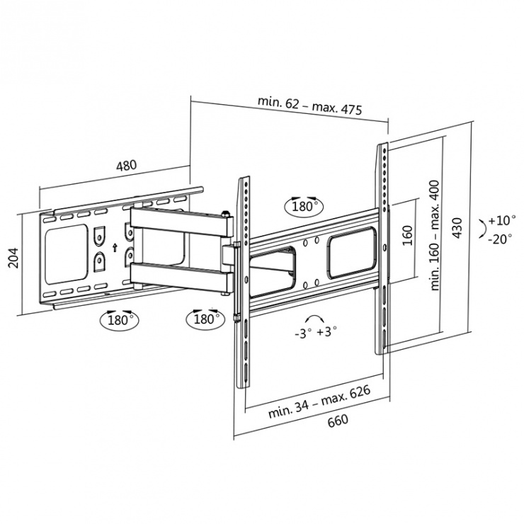 Imagine Suport monitor max. 70" pentru perete, Logilink BP0028