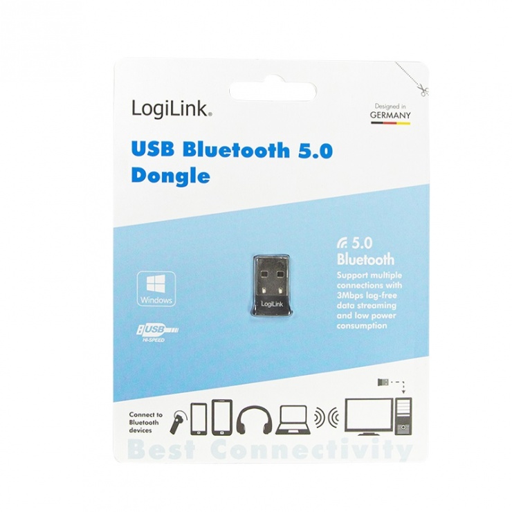 Imagine Adaptor USB-A Bluetooth 5.0 cu EDR, Logilink BT0058