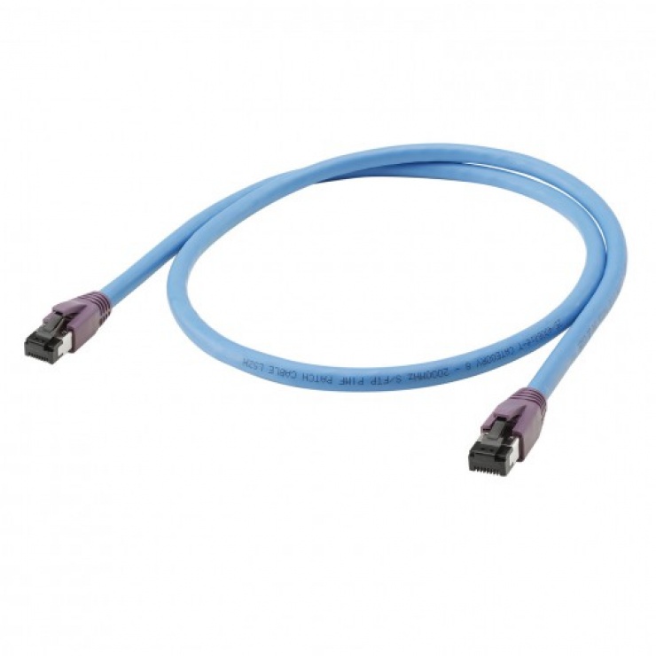 Imagine Cablu de retea RJ45 SFTP cat 8.1 10m Blue, C8HQ-1000-BL-VI