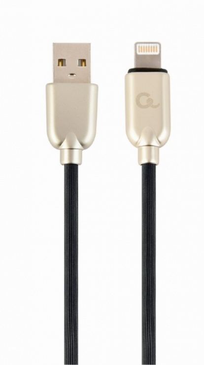 Imagine Cablu USB 2.0 la iPhone Lightning Premium 2m Negru, Gembird CC-USB2R-AMLM-2M