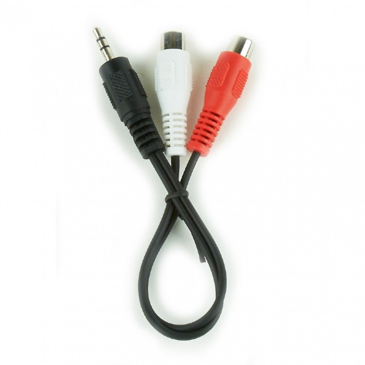 Imagine Cablu audio jack 3.5mm la 2 X RCA T-M 0.2m, CCA-406