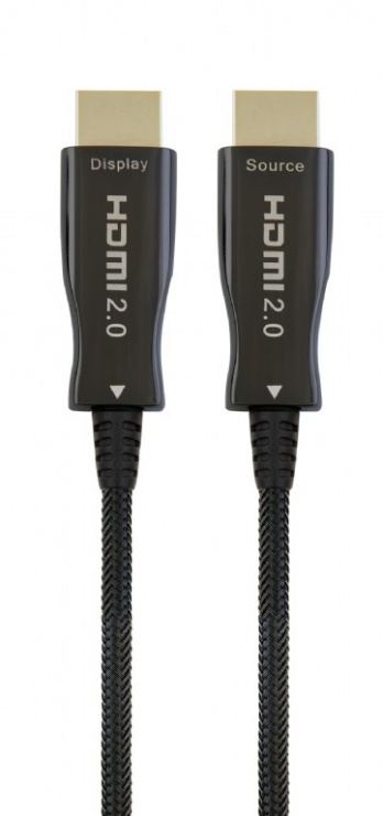 Imagine Cablu activ optic HDMI 4K@60Hz T-T 30m Negru, Gembird CCBP-HDMI-AOC-30M