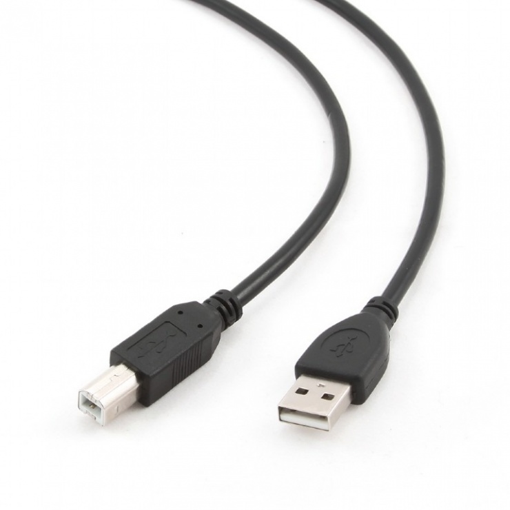 Imagine Cablu USB 2.0-A la USB-B imprimanta T-T 1m Negru, Gembird CCP-USB2-AMBM-1M