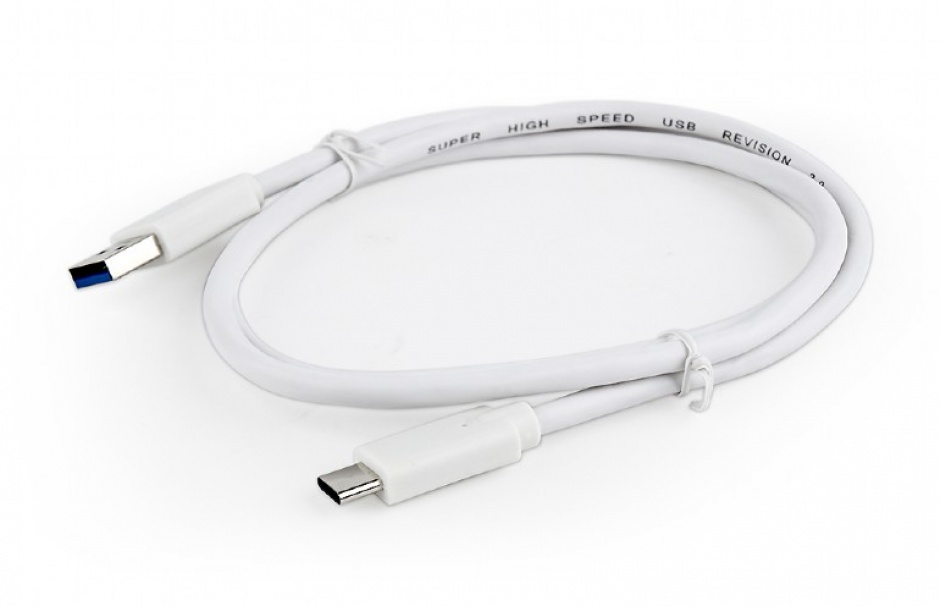 Imagine Cablu USB 3.0 tip A la tip C 1m T-T Alb, Gembird CCP-USB3-AMCM-1M-W