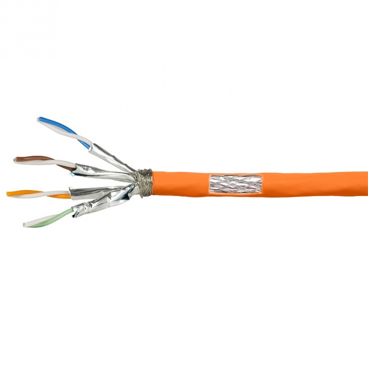 Imagine Rola cablu de retea RJ45 Cat.7 SFTP 100m Orange, Logilink CPV0060