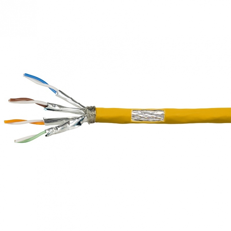 Imagine Rola cablu de retea RJ45 Cat.7A S / FTP 25m Galben, Logilink CPV0068