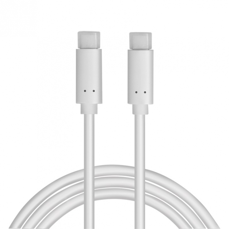 Imagine Cablu USB 3.1-C la USB 3.1-C T-T 1m Alb, Logilink CU0131