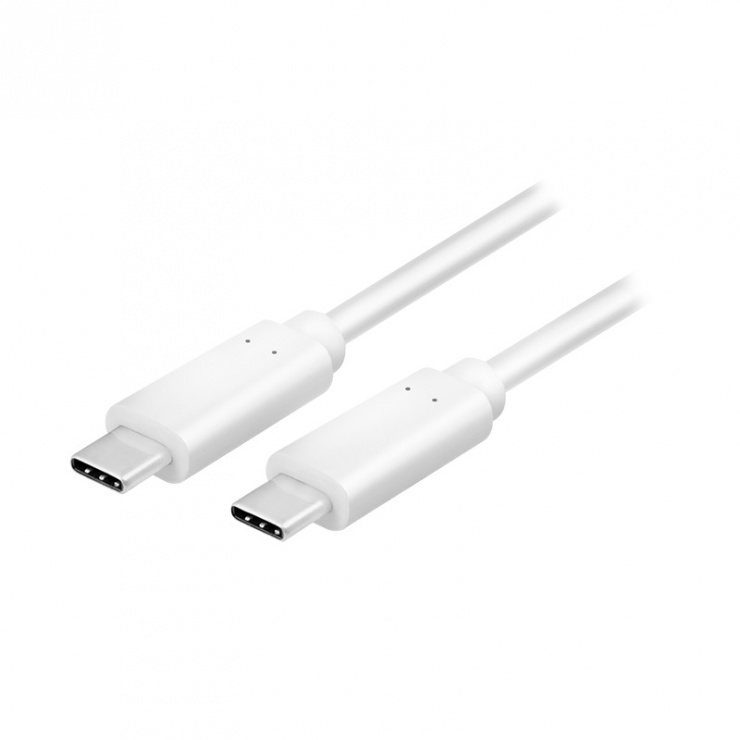 Imagine Cablu USB 3.2 type C la USB type C T-T 1m Alb, Logilink CU0131