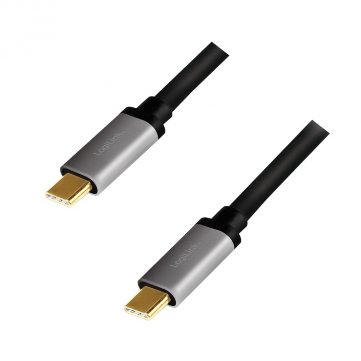 Imagine Cablu USB 3.2 Gen2 type C 4K60Hz cu PD 20V/5A/100W 1m, Logilink CUA0107