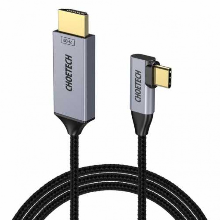 Imagine Cablu audio video USB type C unghi la HDMI 4K@60Hz T-T 1.8m, XCH-1803