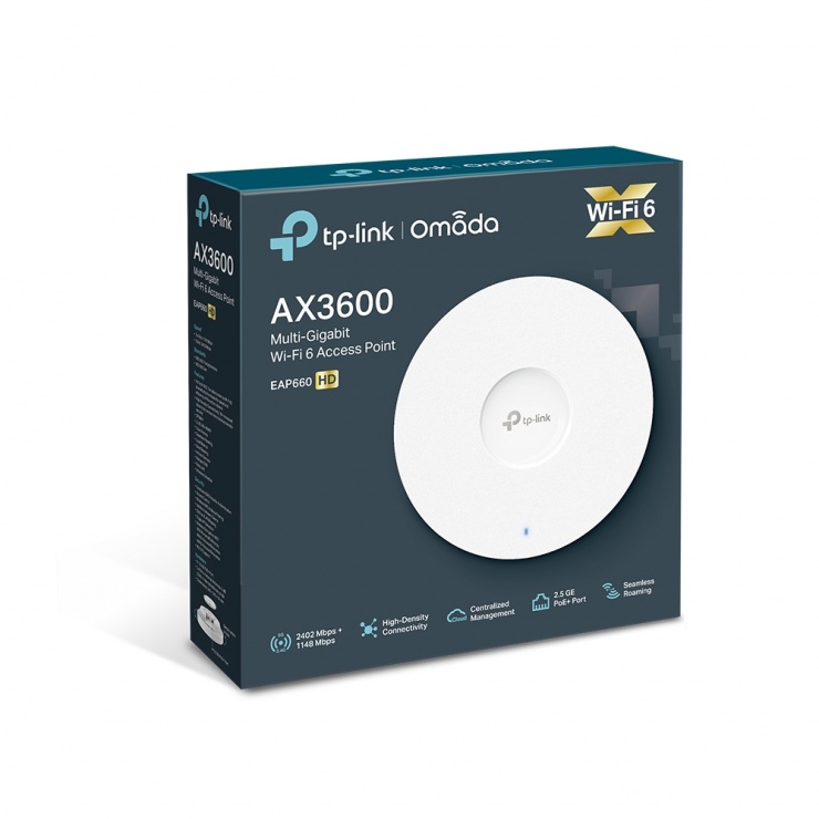 Imagine Access Point AX3600 Wireless Dual Band Multi-Gigabit, TP-LINK EAP660 HD