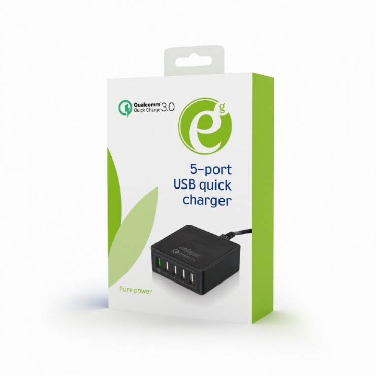 Imagine Incarcator priza 1 x USB Quick Charge 3.0 + 4 x USB, Energenie EG-UQC3-02