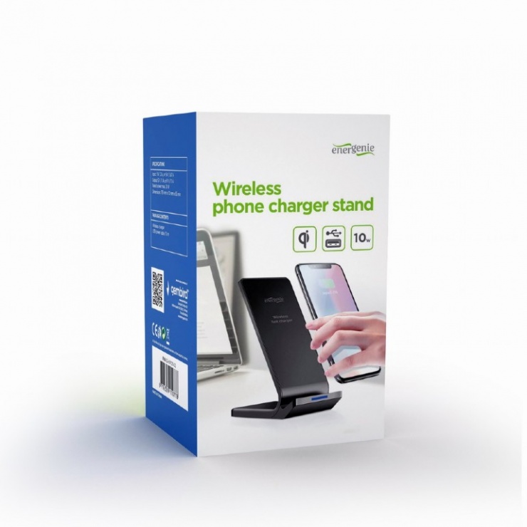 Imagine Stand smartphone cu incarcare wireless 10W, Gembird EG-WPC10-02