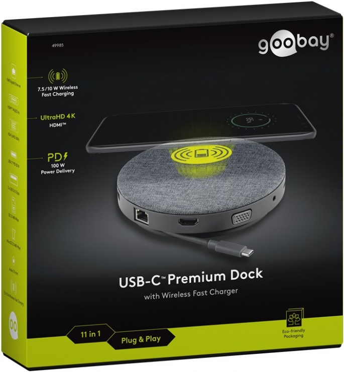 Imagine Docking station USB-C la HDMI / VGA / Gigabit LAN / 3 x USB-A / 1 x jack 3.5mm / cititor carduri + i