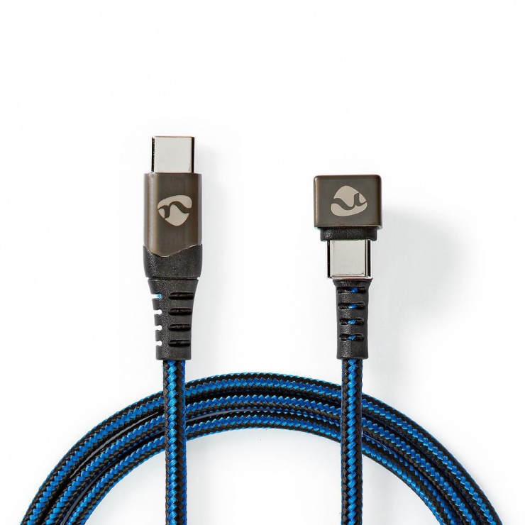 Imagine Cablu USB 2.0-C la USB-C unghi 180 grade 2m, Nedis GCTB60700BK20