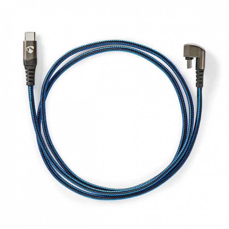Imagine Cablu USB 2.0-A la USB-C unghi 180 grade 1m, Nedis GCTB60600BK10