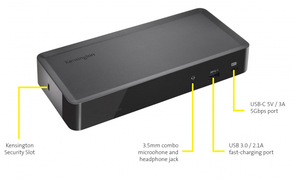 Imagine Docking station USB-C & USB 3.0 la HDMI/Displayport/Gigabit LAN/4 x USB 3.0, Kensington K38240EU