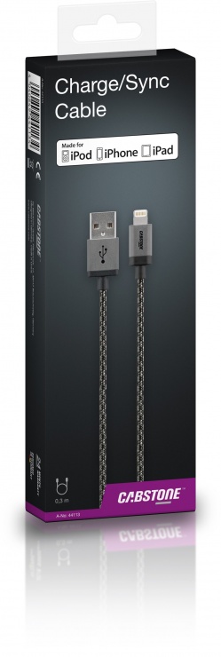 Imagine Cablu de date si incarcare USB-A la iPhone Lightning MFI 3m, Cabstone kipod45