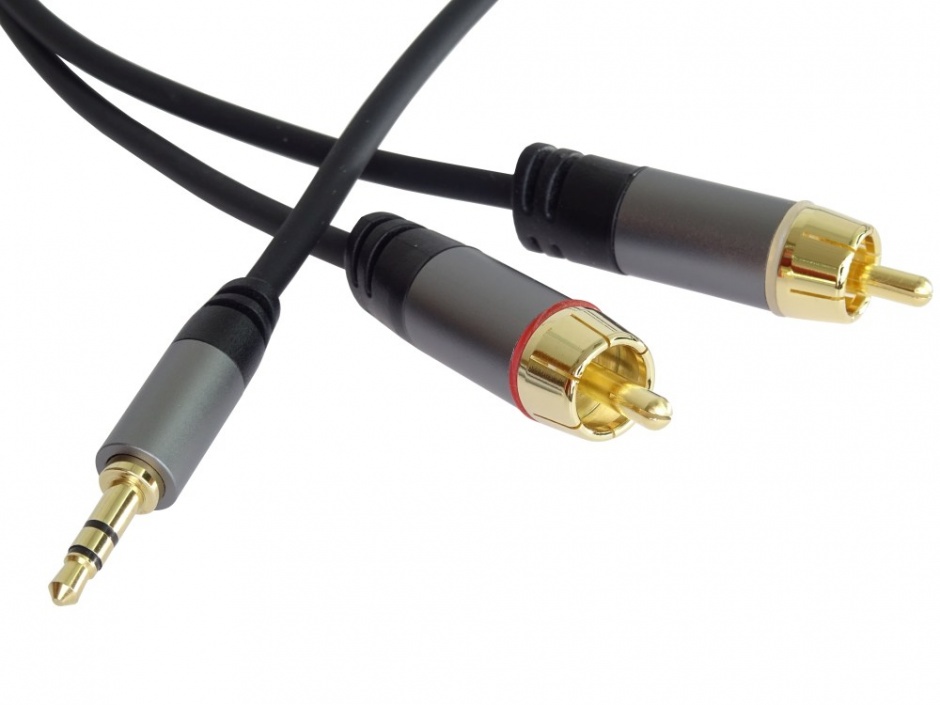 Imagine Cablu audio jack stereo 3.5mm la 2 x RCA T-T 5m, kjqcin5