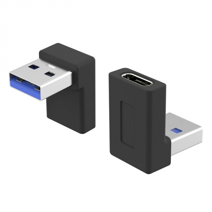 Imagine Adaptor USB 3.1 type C la USB-A unghi 90 grade M-T, kur31-27