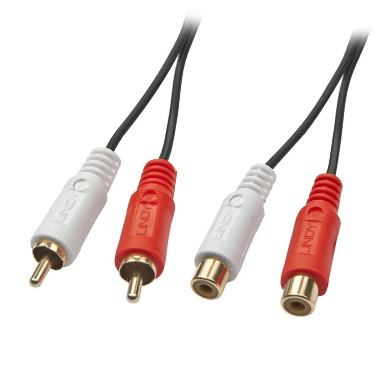 Imagine Cablu prelungitor audio 2 x RCA la 2 x RCA T-M 1m, Lindy L35670