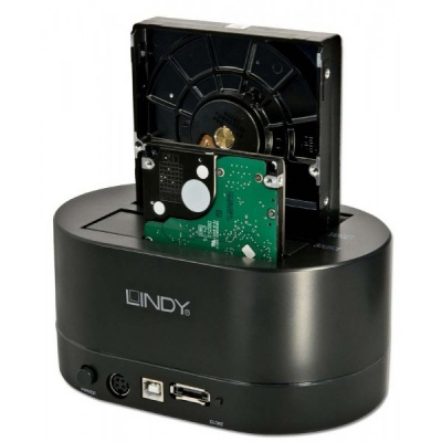 Imagine Docking Station USB 2.0  + eSATA pentru HDD SATA 2.5"/3.5" Functie de Clona, Lindy L42797