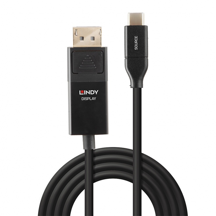 Imagine Cablu USB-C la Displayport 4K@60Hz cu HDR T-T 3m, Lindy L43303