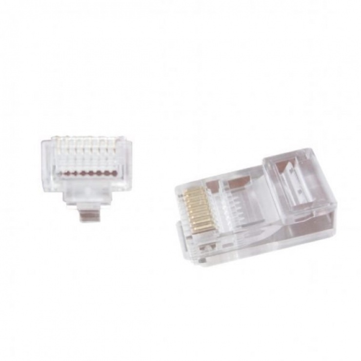 Imagine Set 100 conectori RJ45 pass-through UTP cat 5e, Gembird LC-PTU-01/100